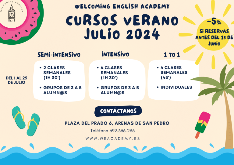 CURSOS DE VERANO – JULIO 2024 – ARENAS DE SAN PEDRO