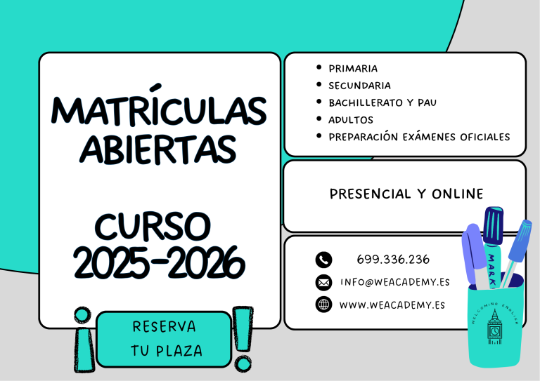 Abiertas matrículas curso 2025/2026